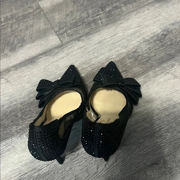 Jessica Simpson Black Heels with Bow and Sequin detail. Perfect holiday heels! - Picture 2 of 5